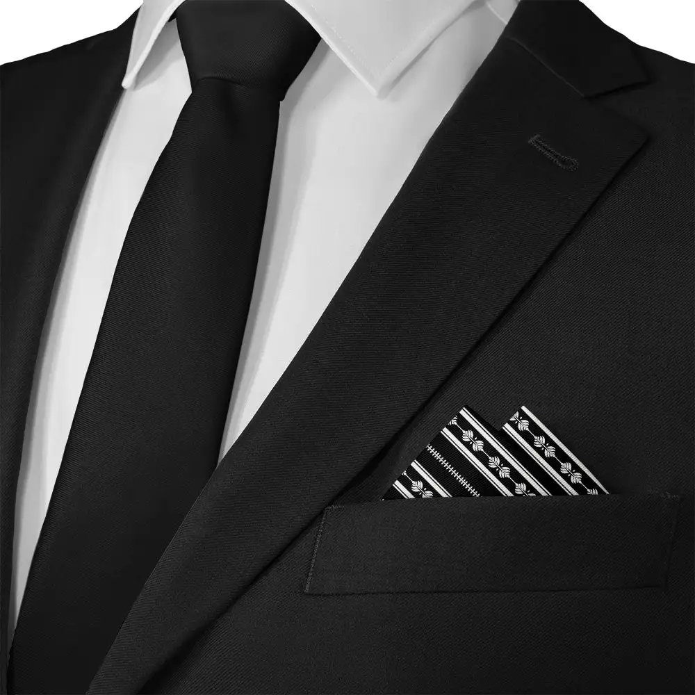 Refined Decorative Striped Pocket Square