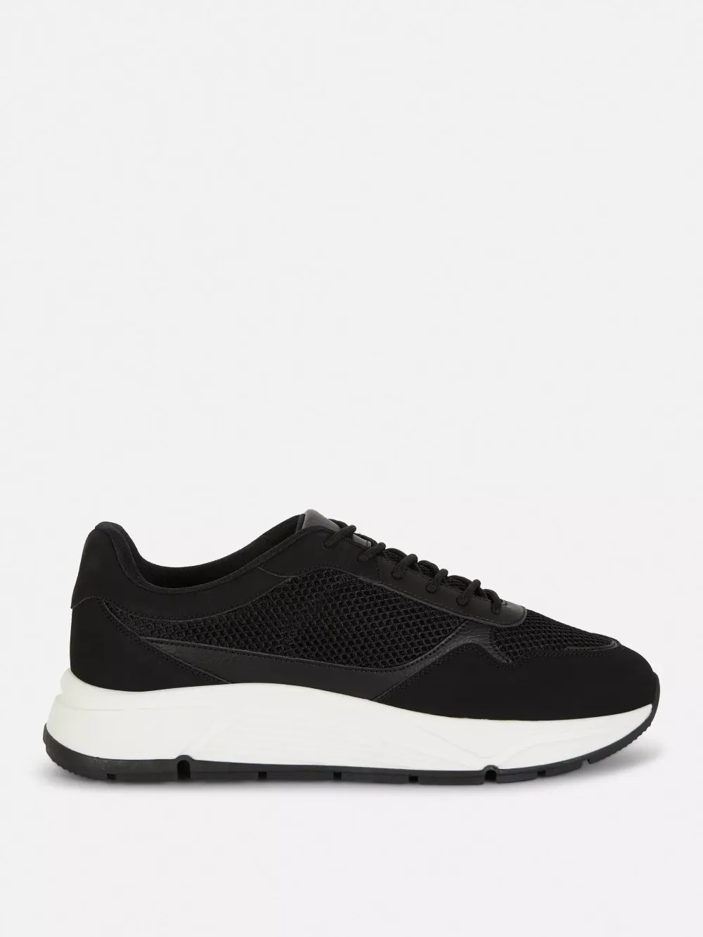 Classic Net Surface Thick Sole High Heels Lace-Up Sports Shoes
