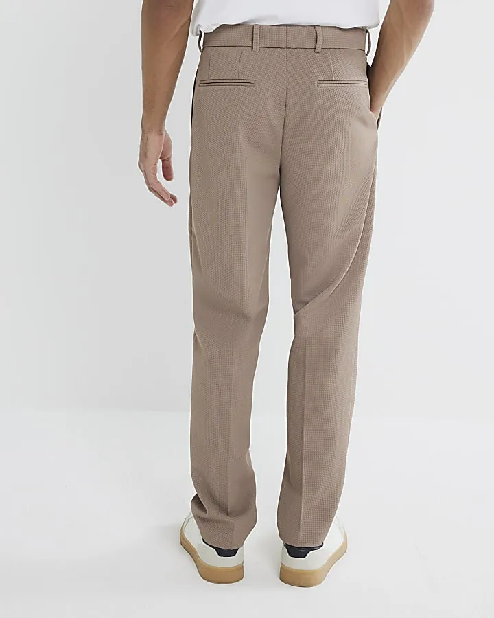 Beige Fashion Casual Side Pocket Men's Trousers