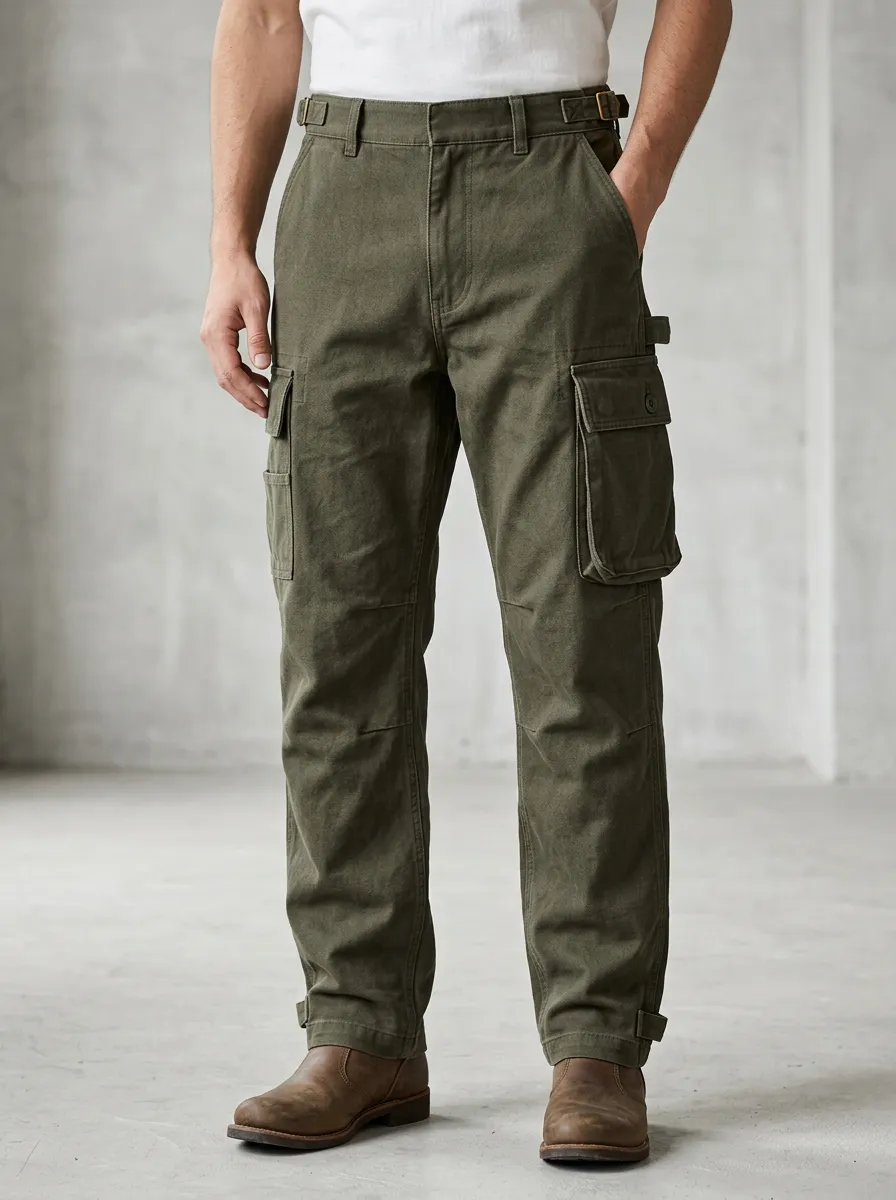 Men's Relaxed Canvas Tactical Workwear Pants