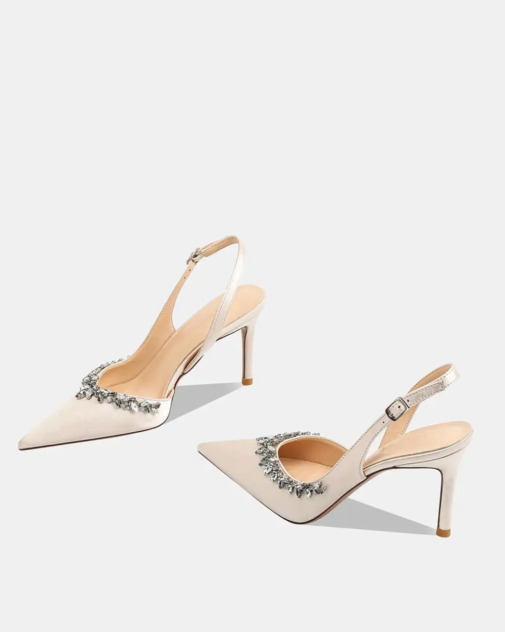 Diamond Vine Slingback Pumps in Champagne