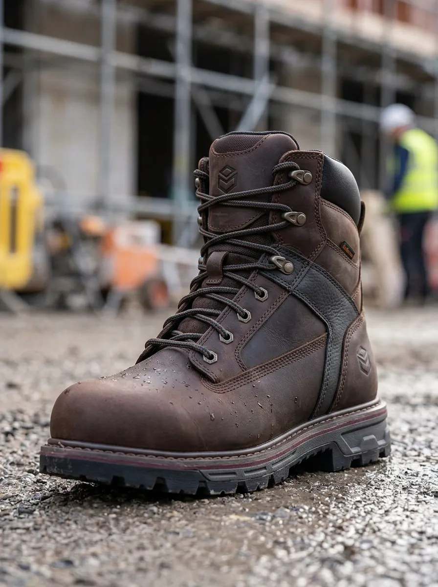 Workwear Leather-Look Men's Waterproof Work Boots
