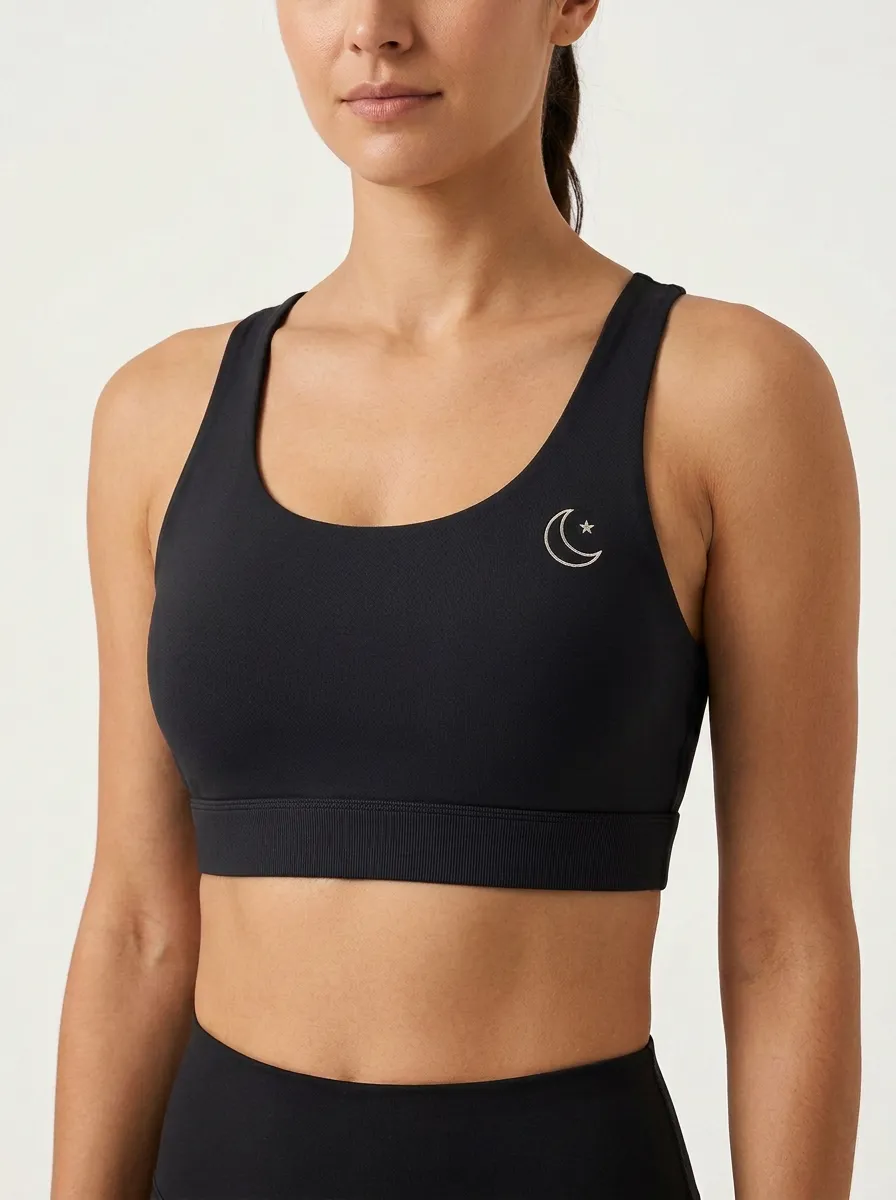 Women's Moon-Star-Graphic Scoop-Neck Sports Bra