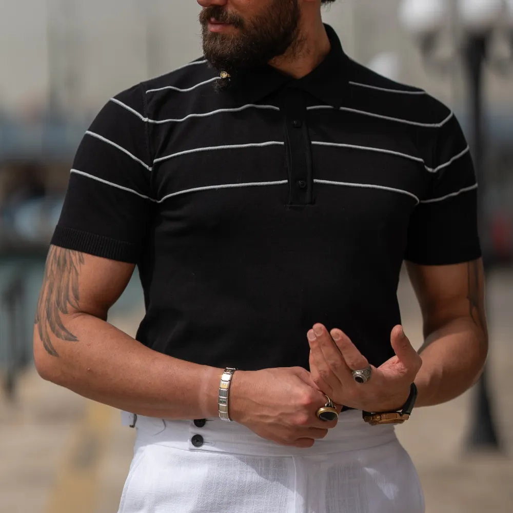 Slim Fit Striped Polo Shirt