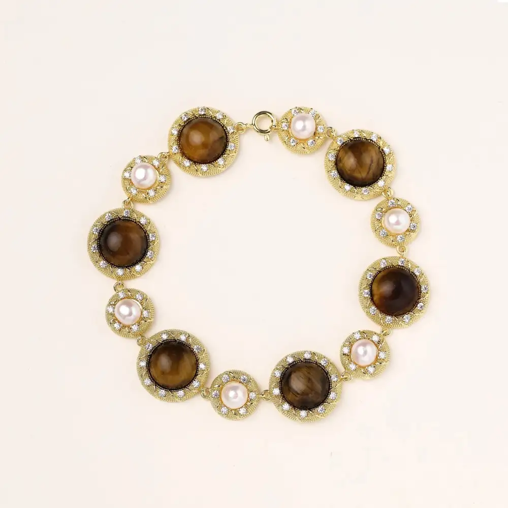 Tiger's Eye Pearl Bracelet