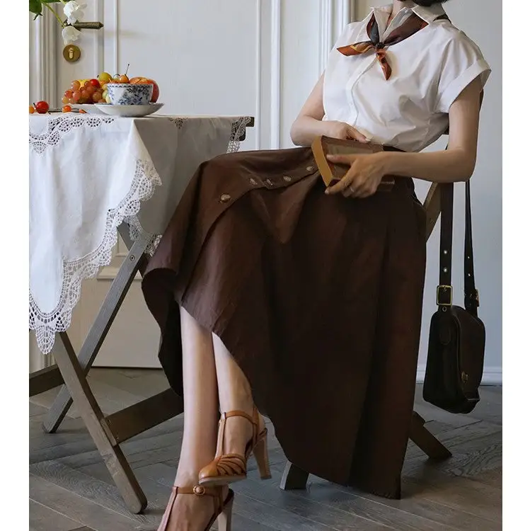 Polished Soft Everyday Casual Denim Skirt