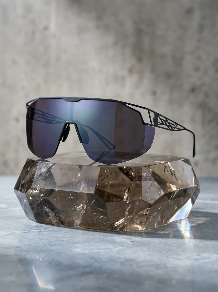 Unisex Cyberpunk Geometric Frame Mirrored Shield Sunglasses
