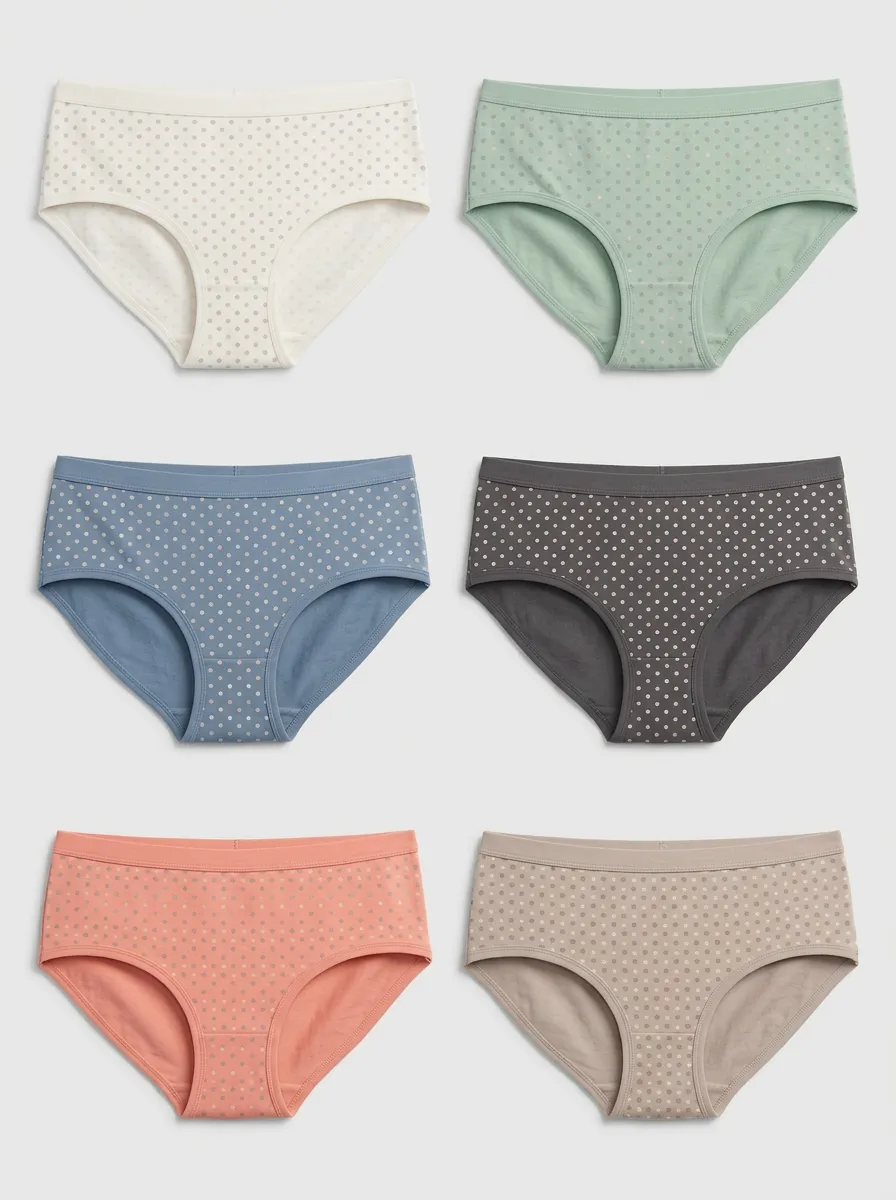 Women's Assorted Polka Dot Patterned Briefs Multi-Pack