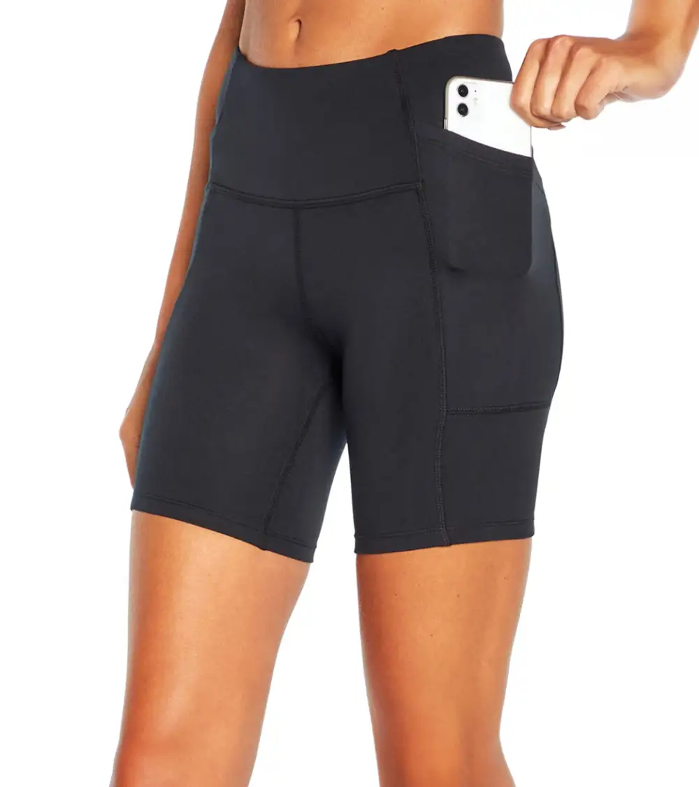 Side Pocket Seamed Yoga Work Shorts