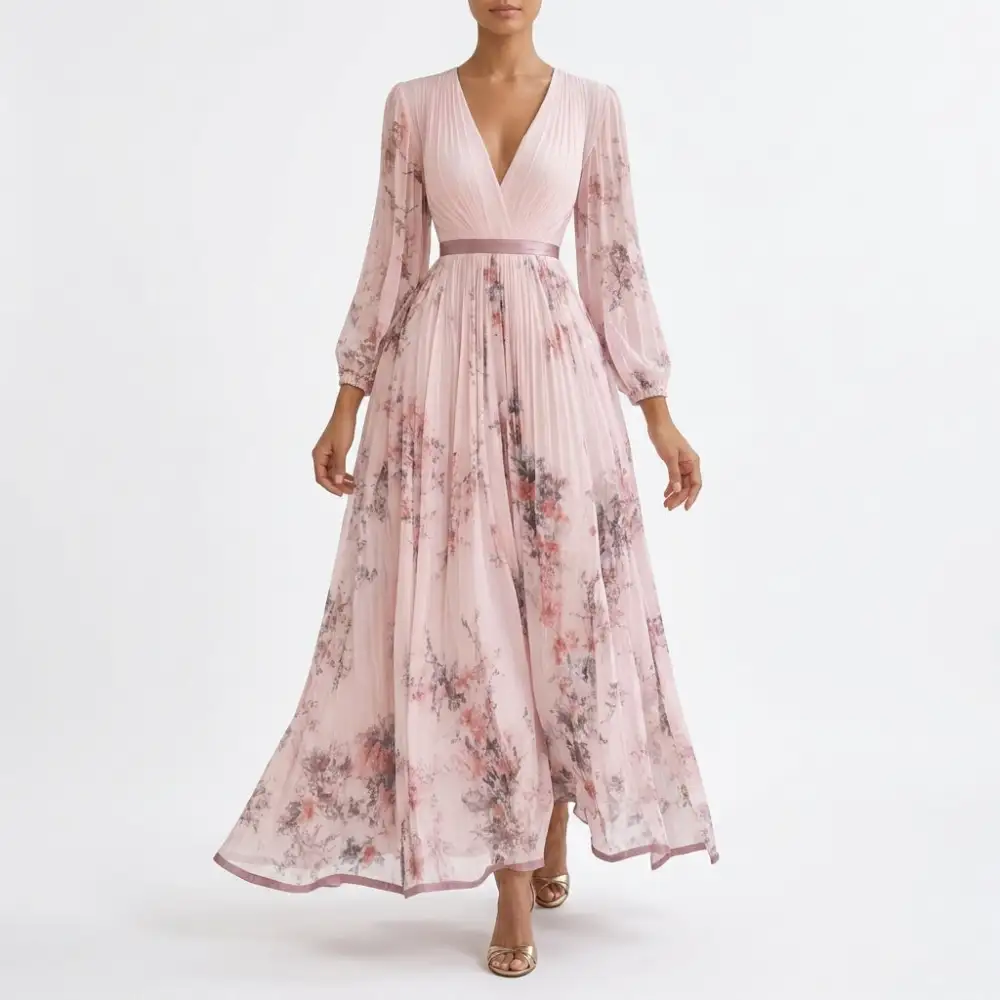 Floral Draped Maxi Dress