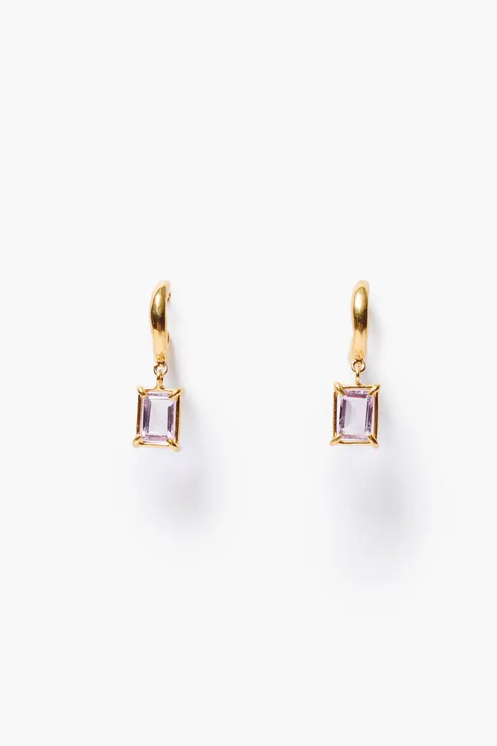 Gemstone Hoop Earrings