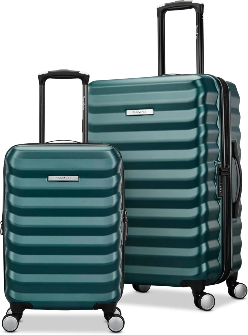 Samsonite Hard-Sided 28-Inch Lightweight Checked Large Expandable Element Suitcase: Durable, 360° Spinner Wheels, Adjustable Telescopic Handle, TSA-Approved Lock - Alpine Black