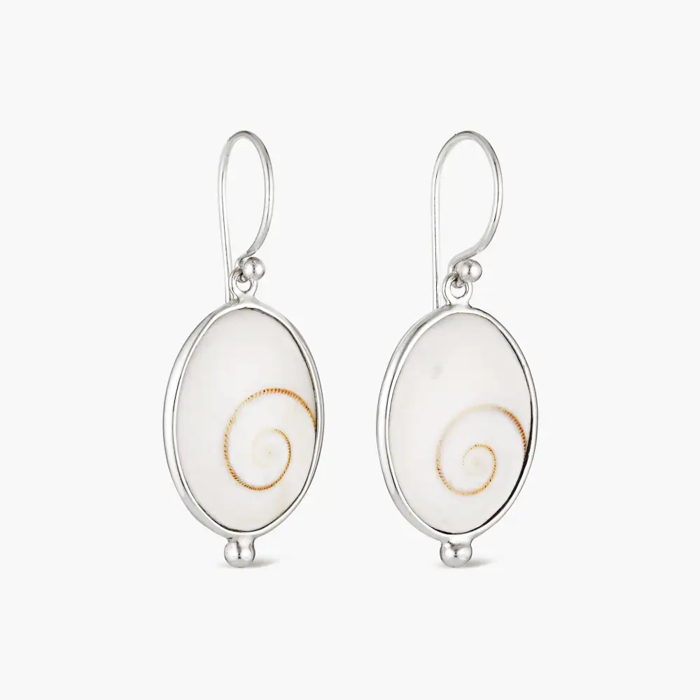 Oval Sterling Silver Drop Earrings