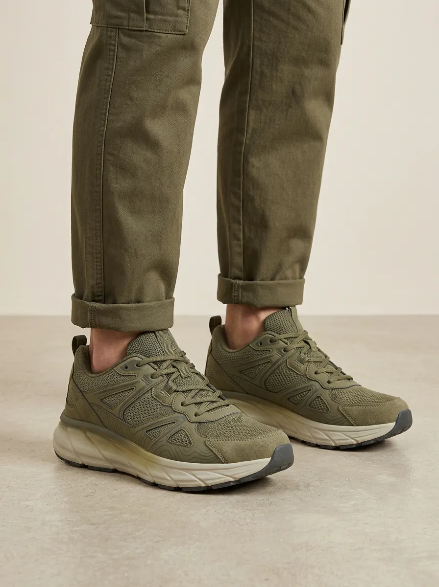 Men's Everyday Outdoor Hiking Topographic Pattern Print Sneakers