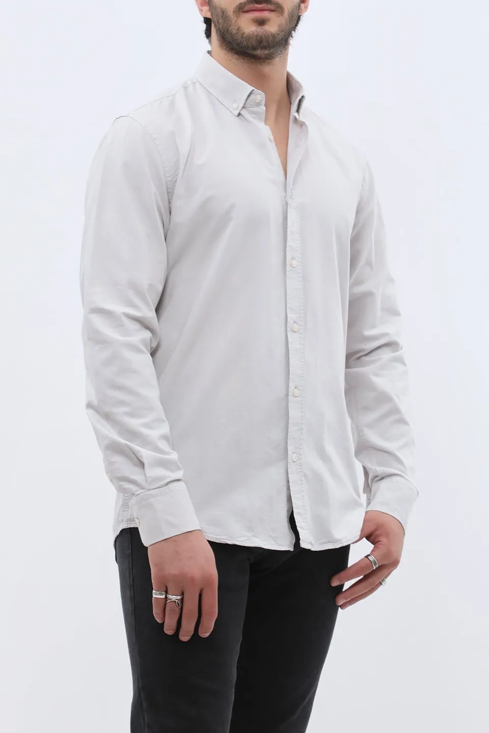 Oxford Long Sleeve Cotton Men's Button Down Shirt