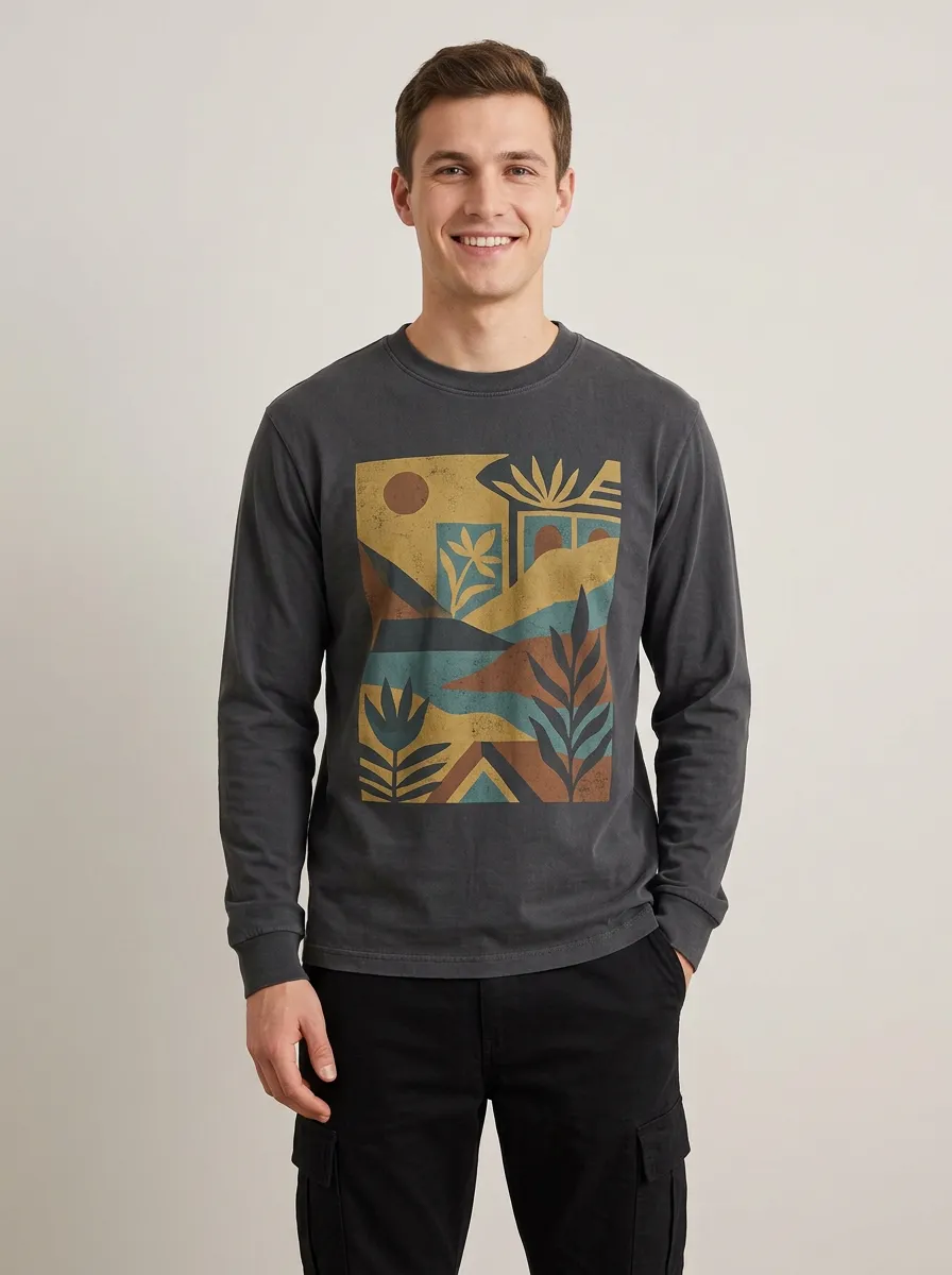 Men's Long Sleeve Classic Clean Line Shirt