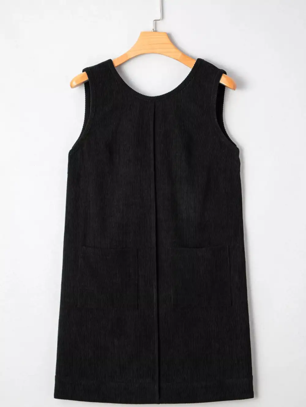 Easy Fit Corduroy Pocketed Sleeveless Mini Dress
