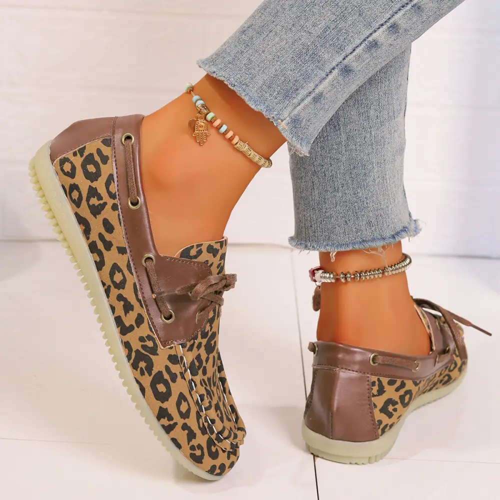 Leopard Print Lace Shoes