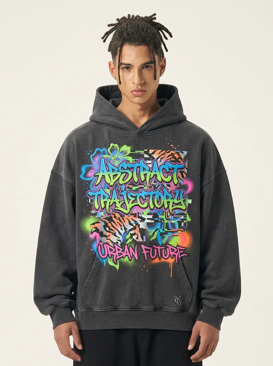 Unisex Streetwear Graffiti Tiger Abstract Hoodie