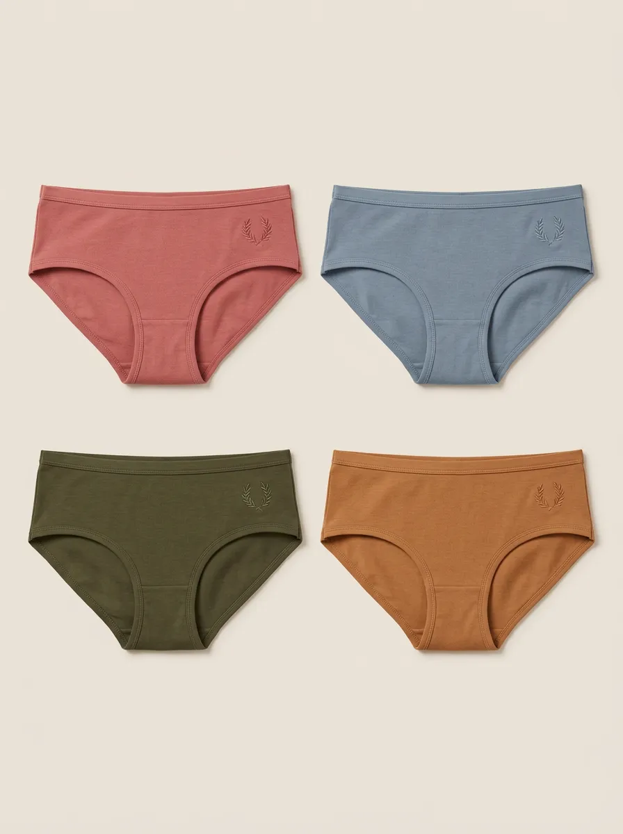 Women's Four-Pair Laurel-Wreath Smooth Full-Coverage Brief Set