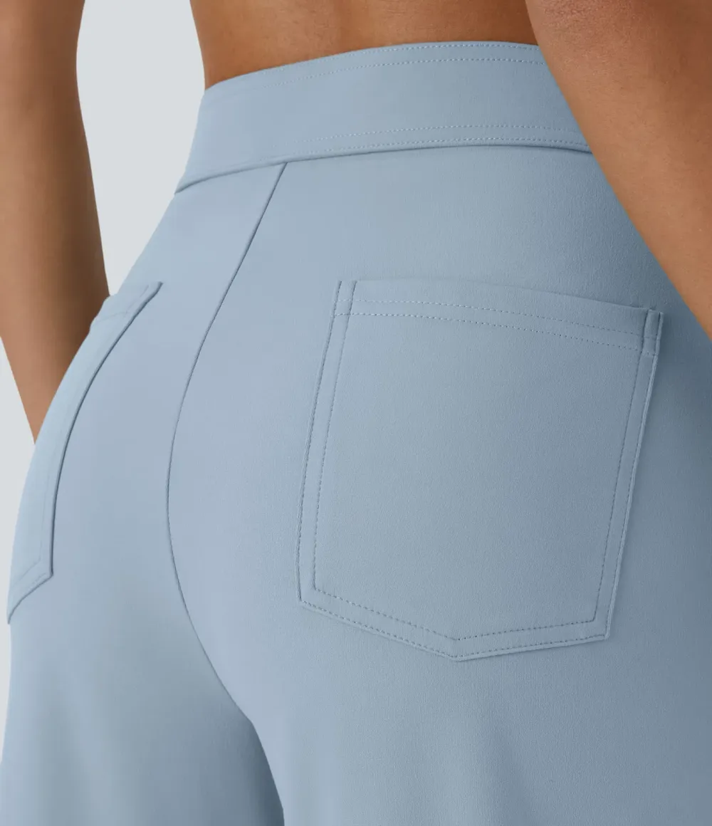 DayStretch High Waisted Pockets Straight Leg Casual Pants