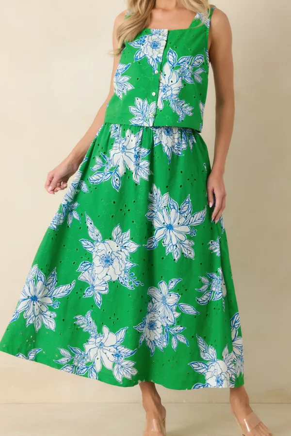 Floral Cotton Maxi Skirt