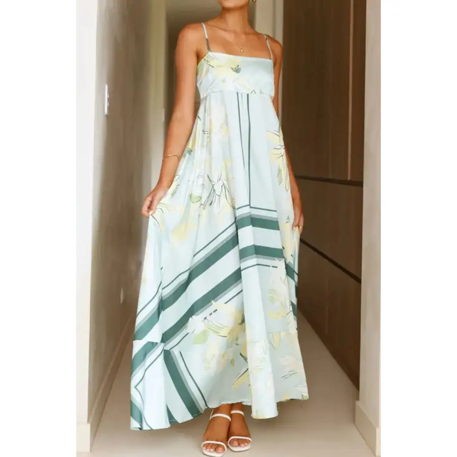 Casual Printed Square Neck Cami Maxi Dress