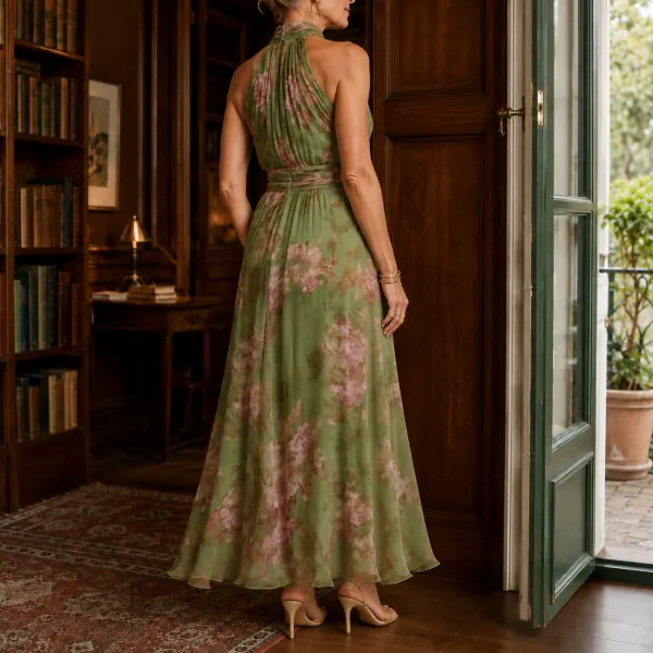 Floral Ruched Maxi Dress