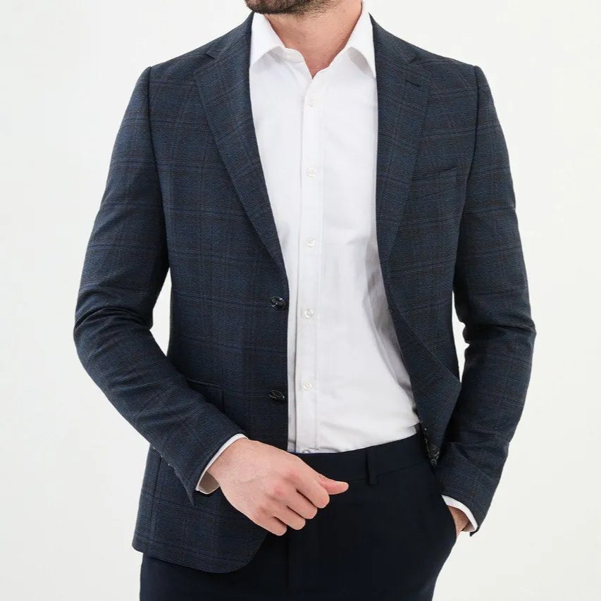 Slim Fit Plaid Blazer