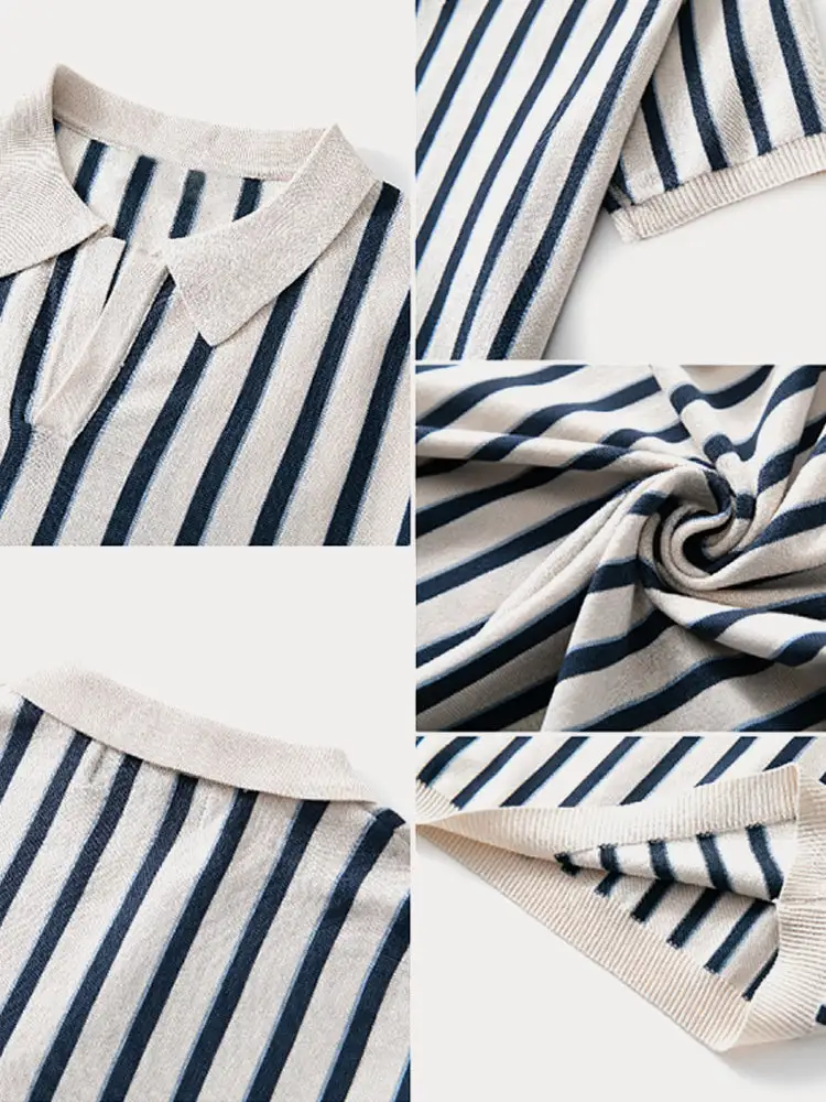 Striped Printed Polo Shirt