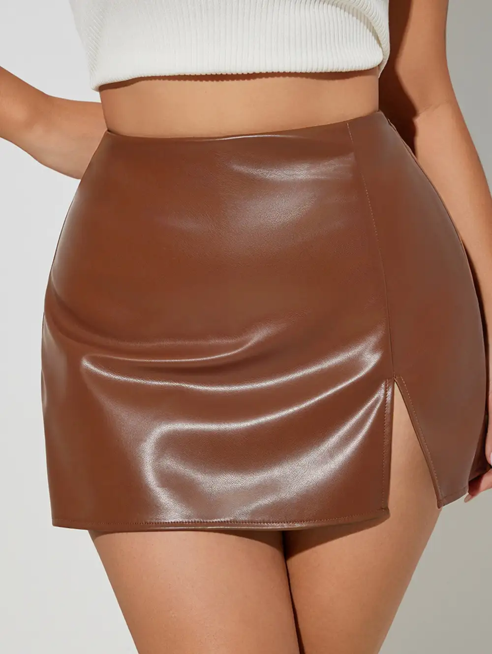 Slit Hem Bodycon Mini Skort
