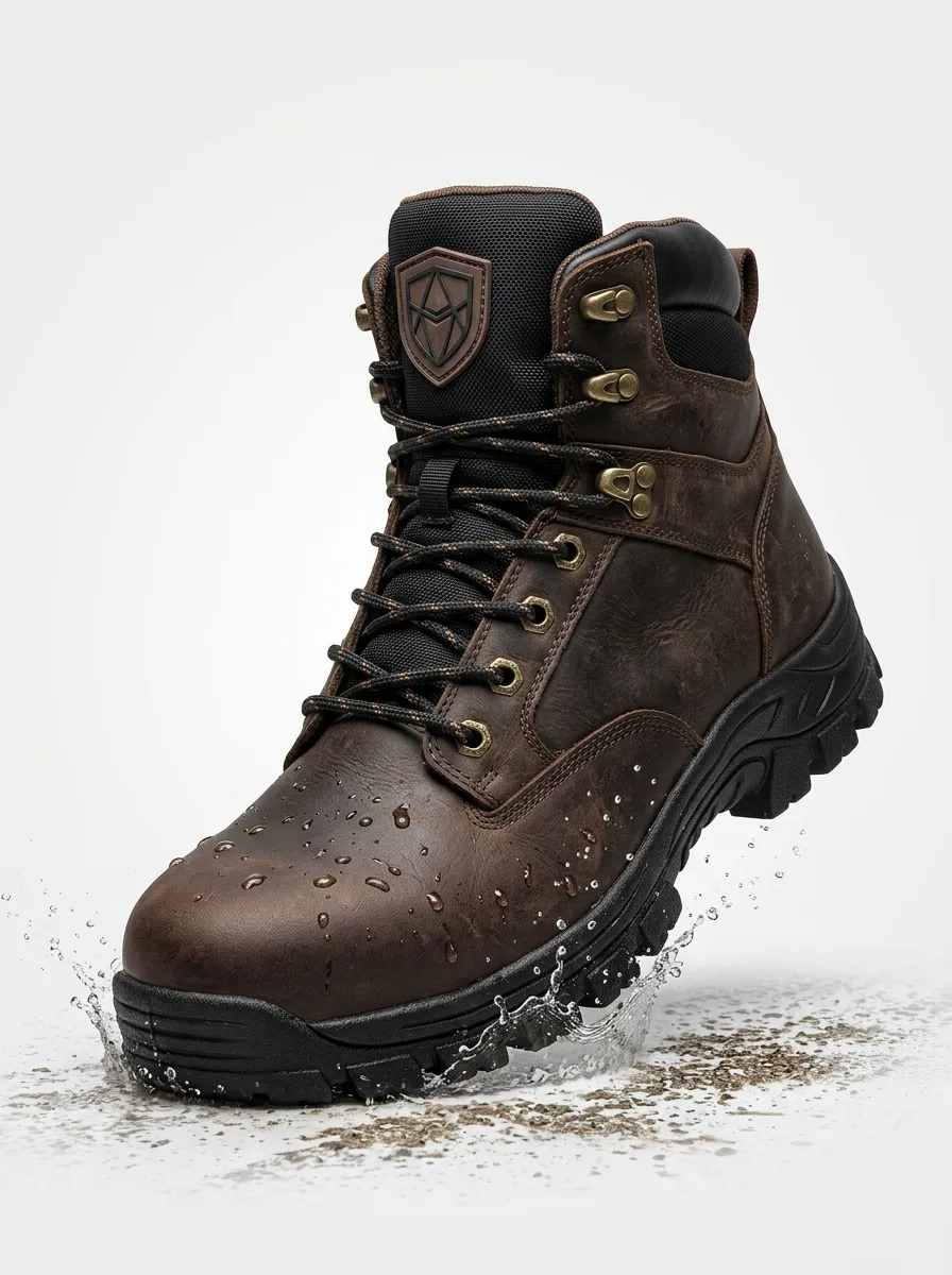 Men's Waterproof Shield Detail Graphic Detail Work Boots