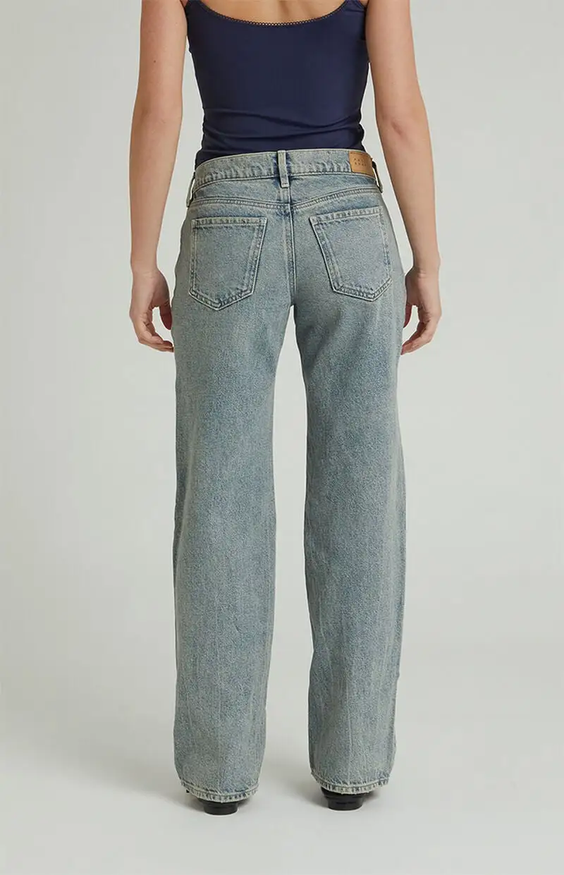 PacSun Jordyn Low Rise Straight Leg Jeans Medium Indigo