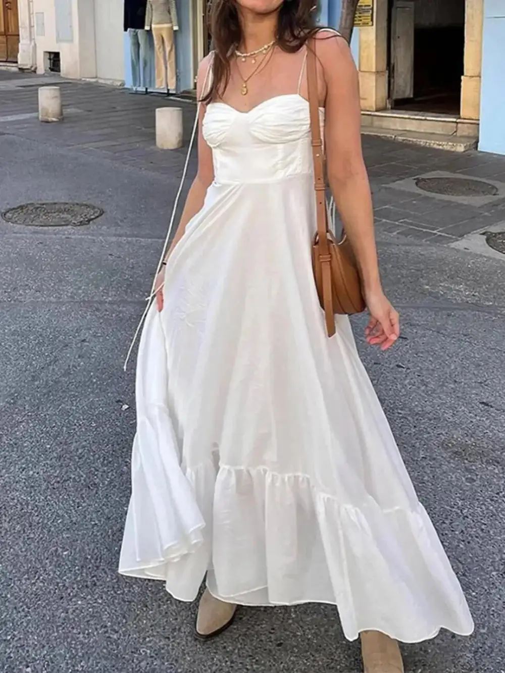 Plus Size Sweetheart Neck Tiered Maxi Dress