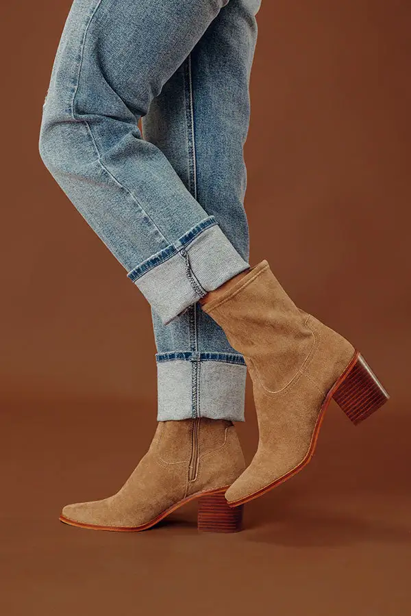 Faux Suede High Heel Boots
