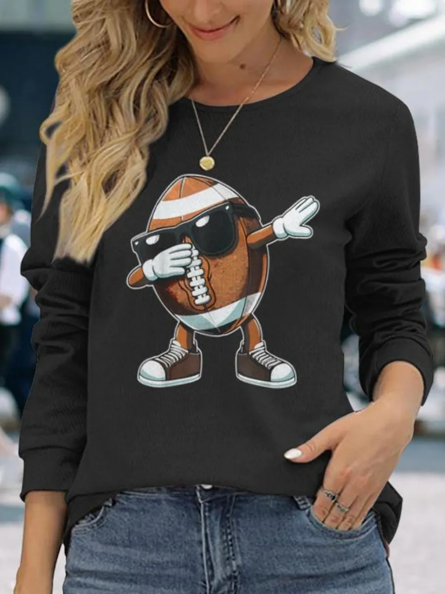 Cartoon Football Graphic T-Shirt