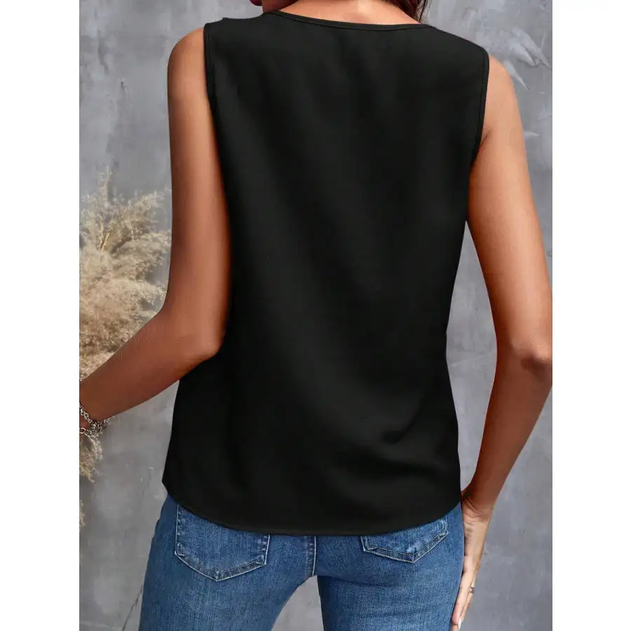 Cozy Ruffled V Neck Tank