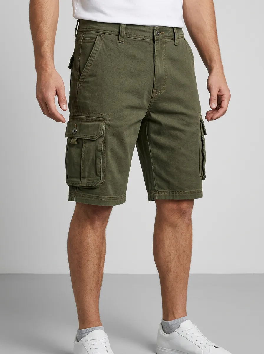Men's Cotton Multi Pocket Cargo Shorts for Outdoor Days