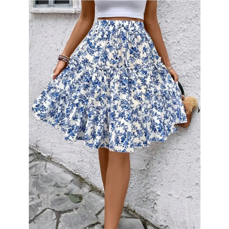Everyday Print Midi Skirt