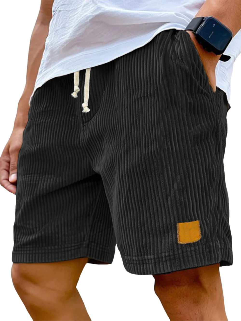Clean Cut Corduroy Seamed Detail Shorts