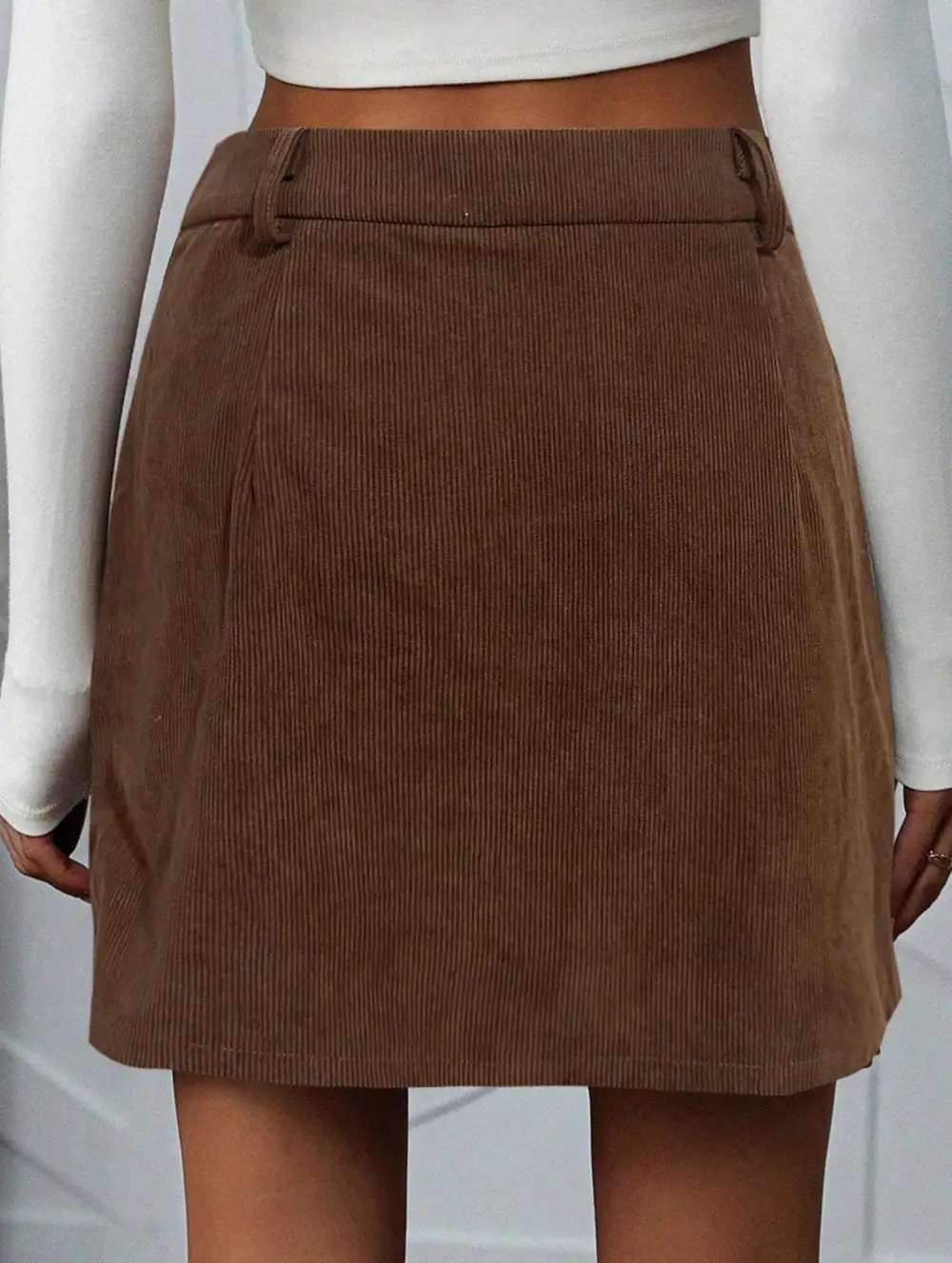 Ribbed High Waist Mini Skirt