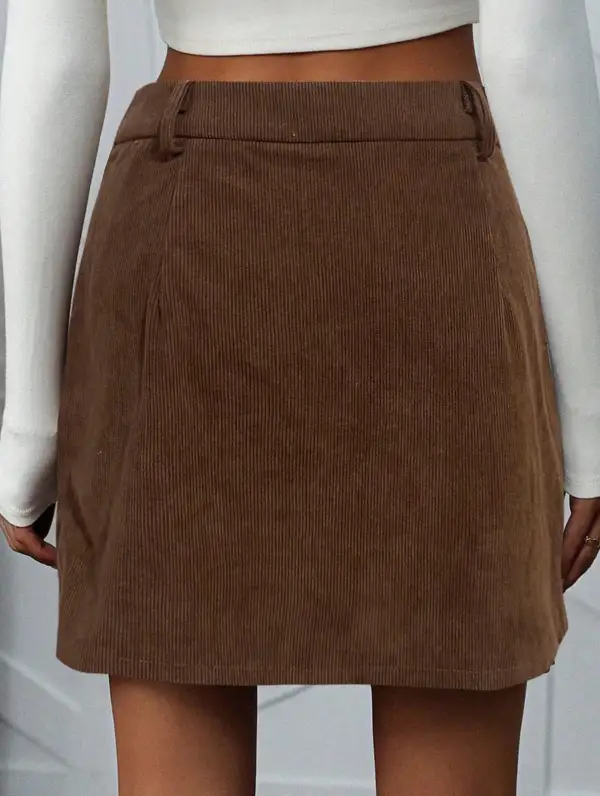 Ribbed High Waist Mini Skirt