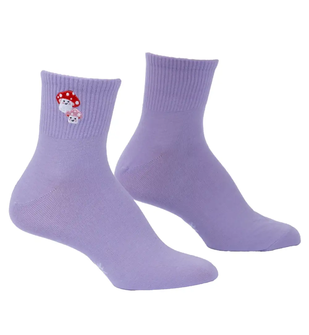 Mushroom Quarter-Crew Socks