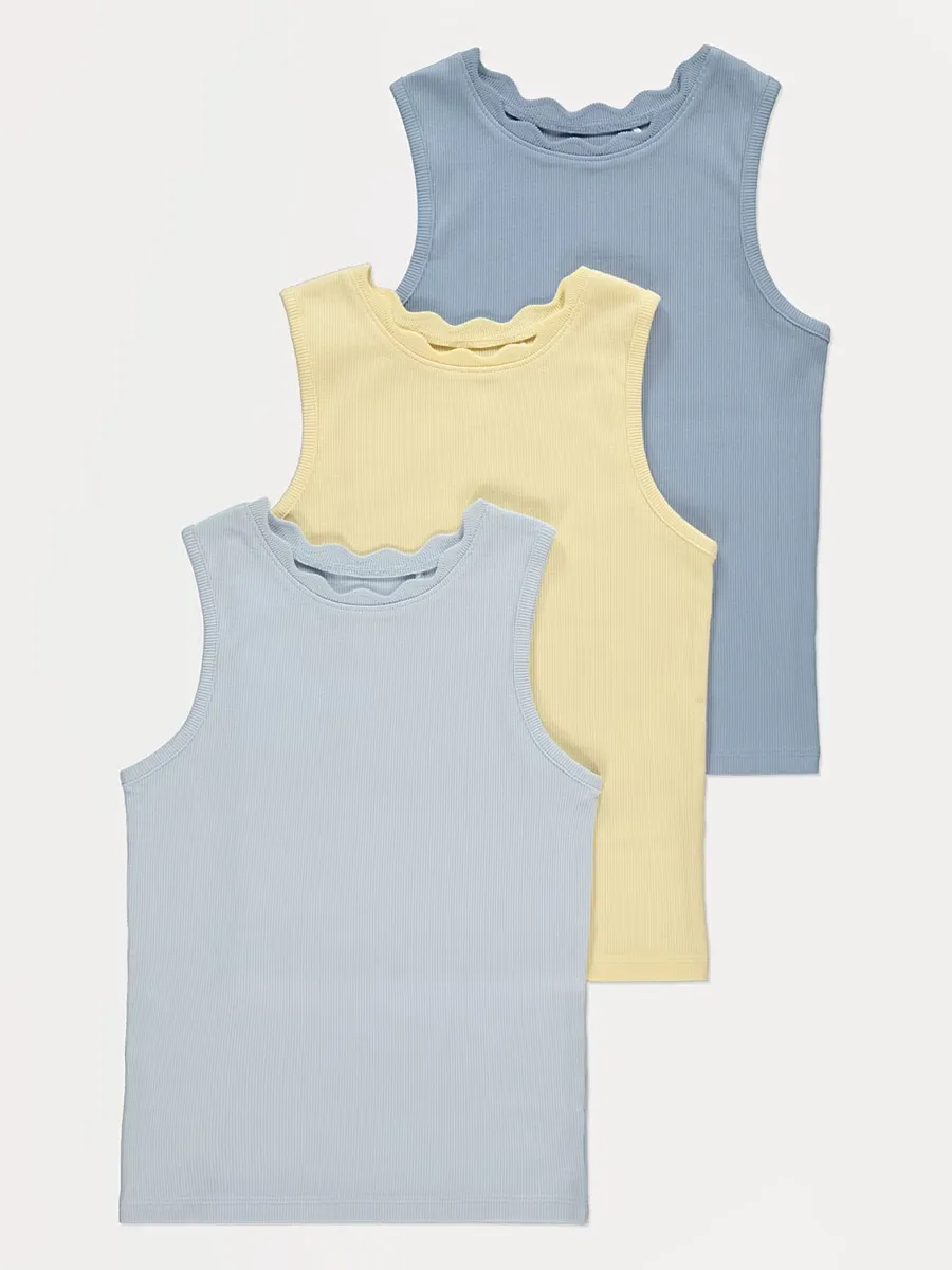 Scallop Edge Vests 3 Pack