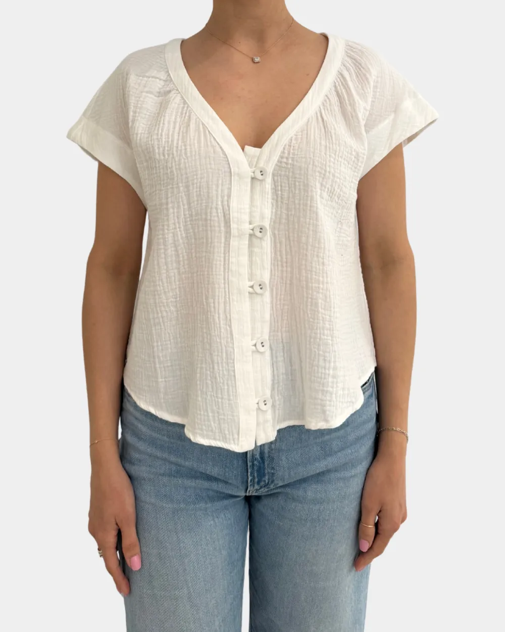 Short Sleeve V-Neck Top