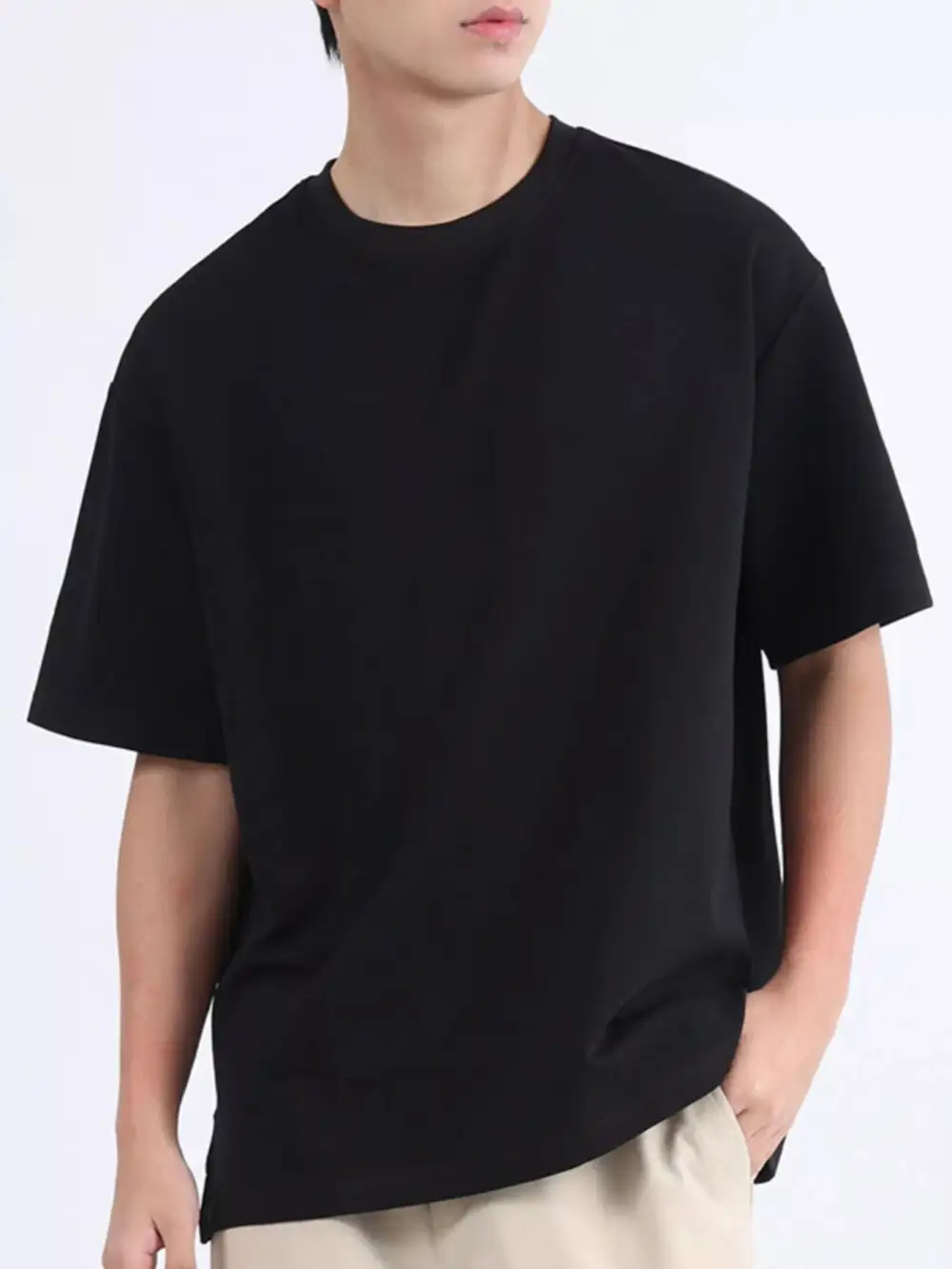 Men’s Plus Size Solid Crewneck T-Shirt