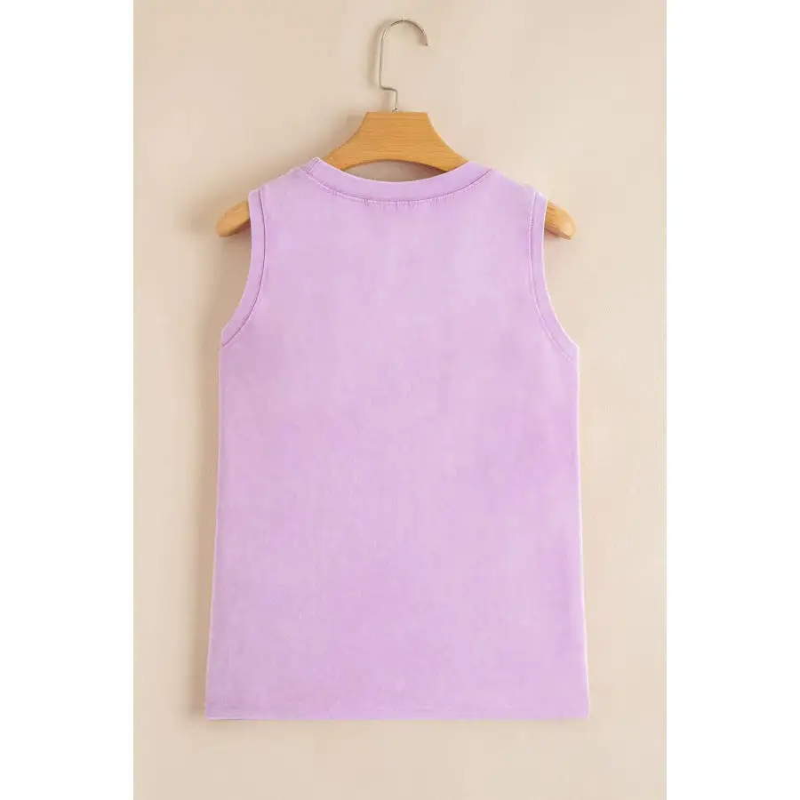 Round Neck Tank With Chest Pocket