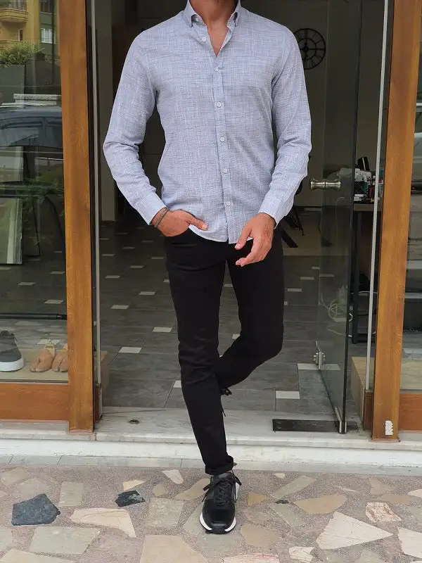 Versatile Long Sleeve Slim Fit Cotton Casual Shirt