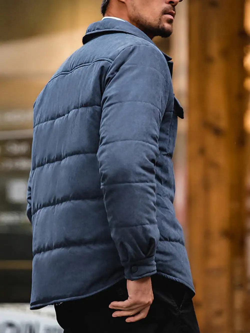 Men's Padded Suede Texture Casual Coat