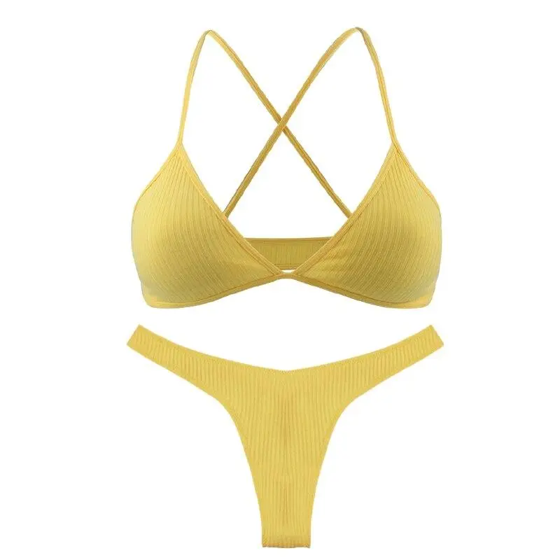 Cross-Back Cotton Lingerie Set